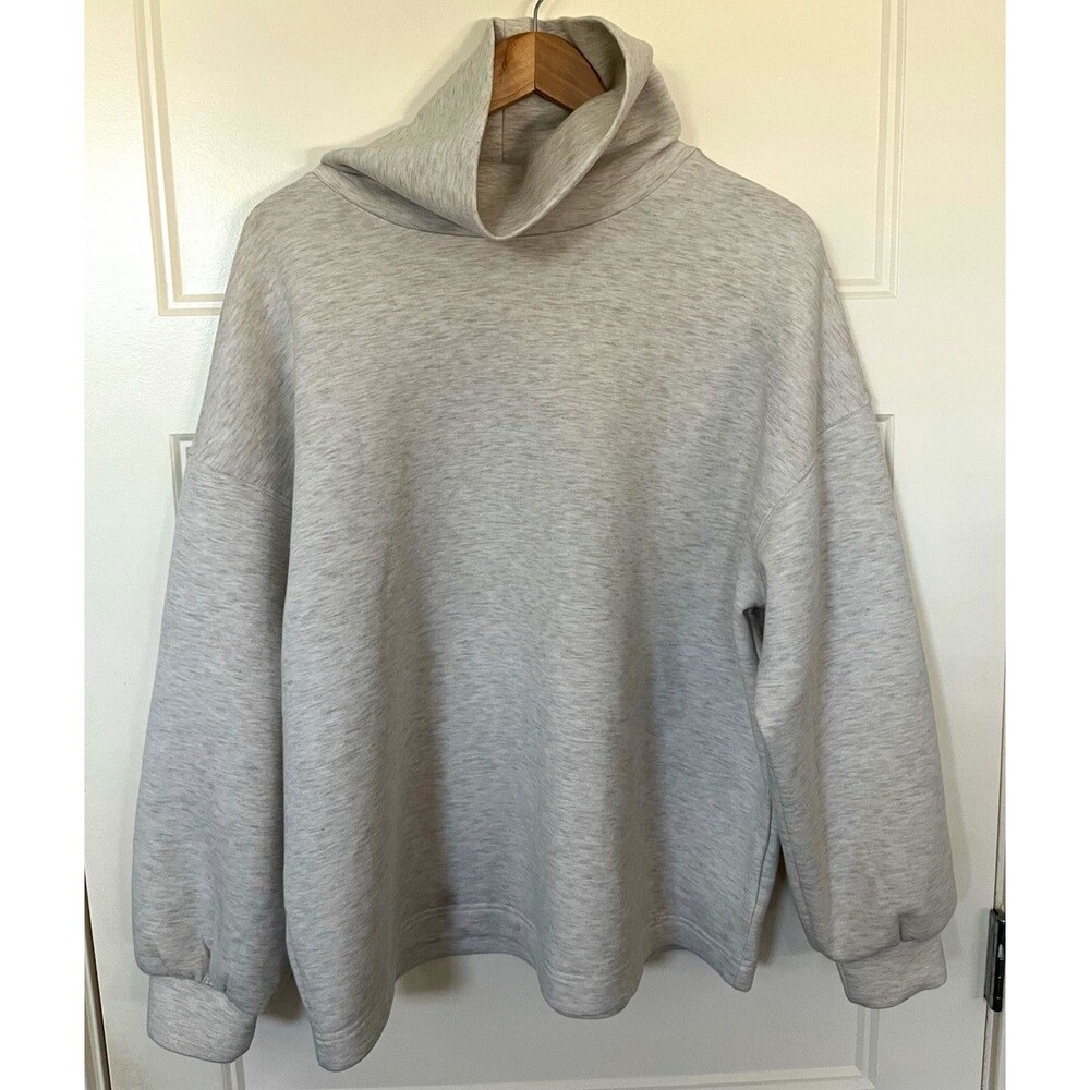 Old Navy Bounce Fleece Gray Turtleneck Pullover Sweatshirt Women's M Relaxed